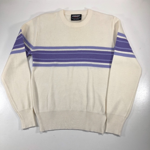 Ossi Sweaters - Vintage Ossi Ski Sweater Purple Stripe Women's M